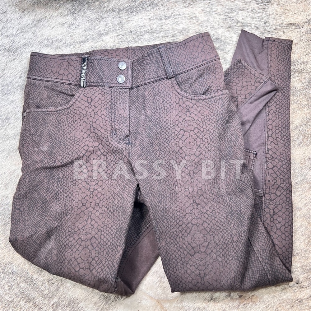Romfh Snakeskin Pattern Knee Patch Riding Breeches - image 3